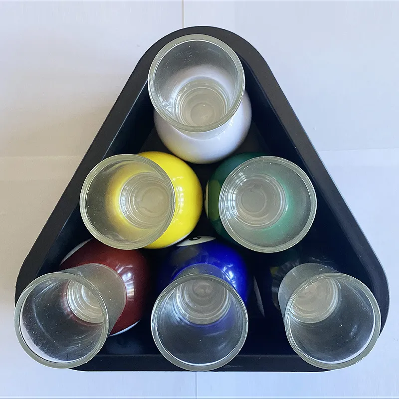 Billiard Shot Glass Set with Triangle Tray